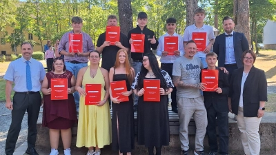 Der Abschlussjahrgang 2026 der Schule am Schloss Friedrichsburg. (Bild: Michael Raab )