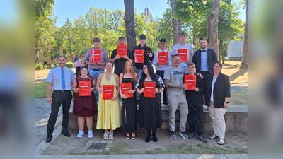 Der Abschlussjahrgang 2026 der Schule am Schloss Friedrichsburg. (Bild: Michael Raab)