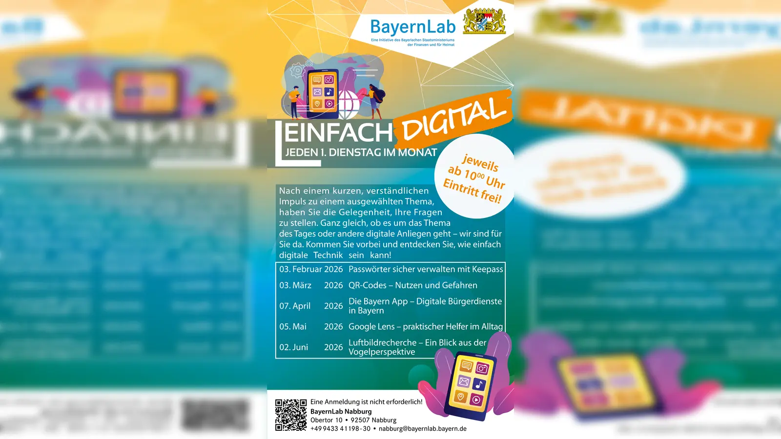 Veranstaltungsreihe EINFACH DIGITAL! im BayernLab Nabburg – Digitale Themen, die Ihnen ein Anliegen sind! (Bild: Britta Heger)