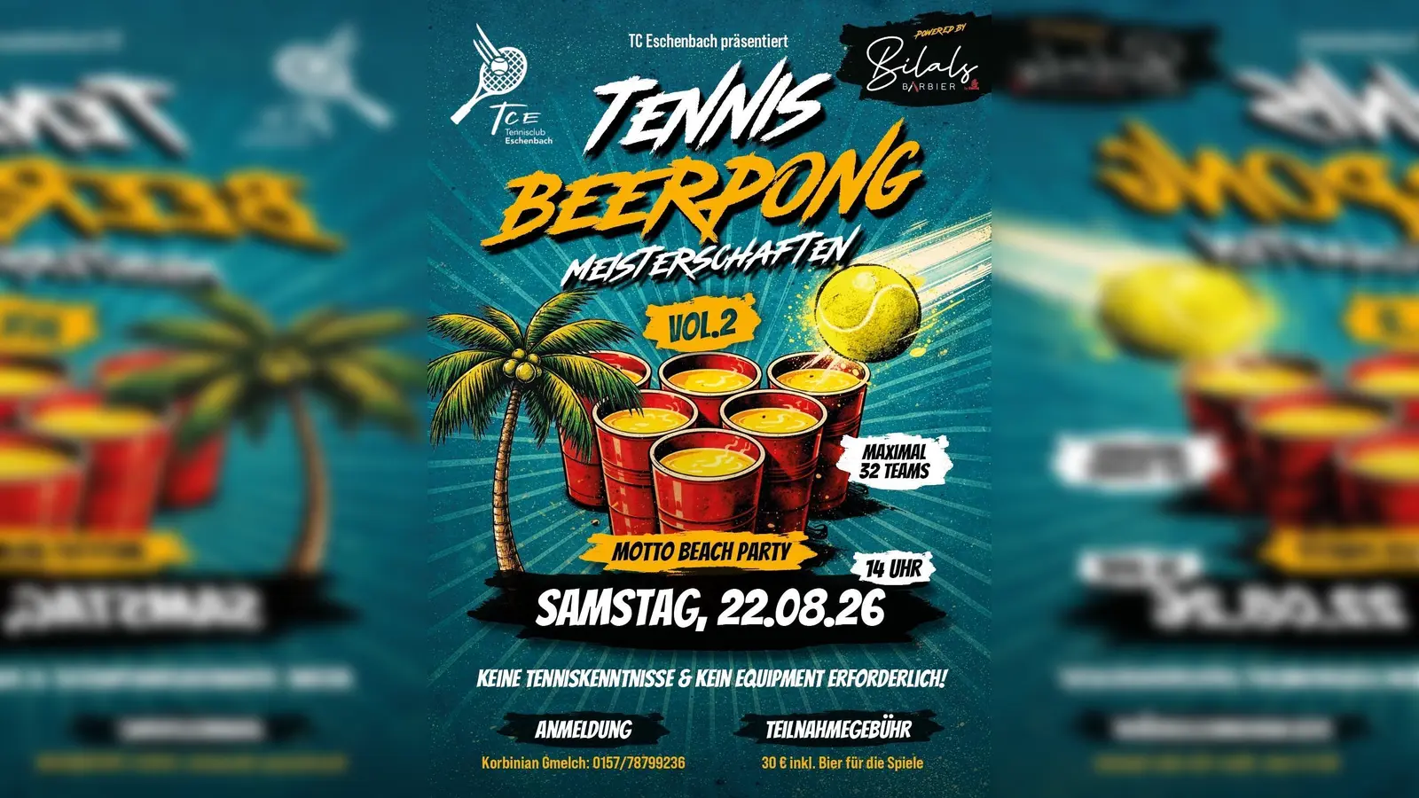 Das kommende Tennis Beerpong Event wartet. (Bild: Dominic Reiter)