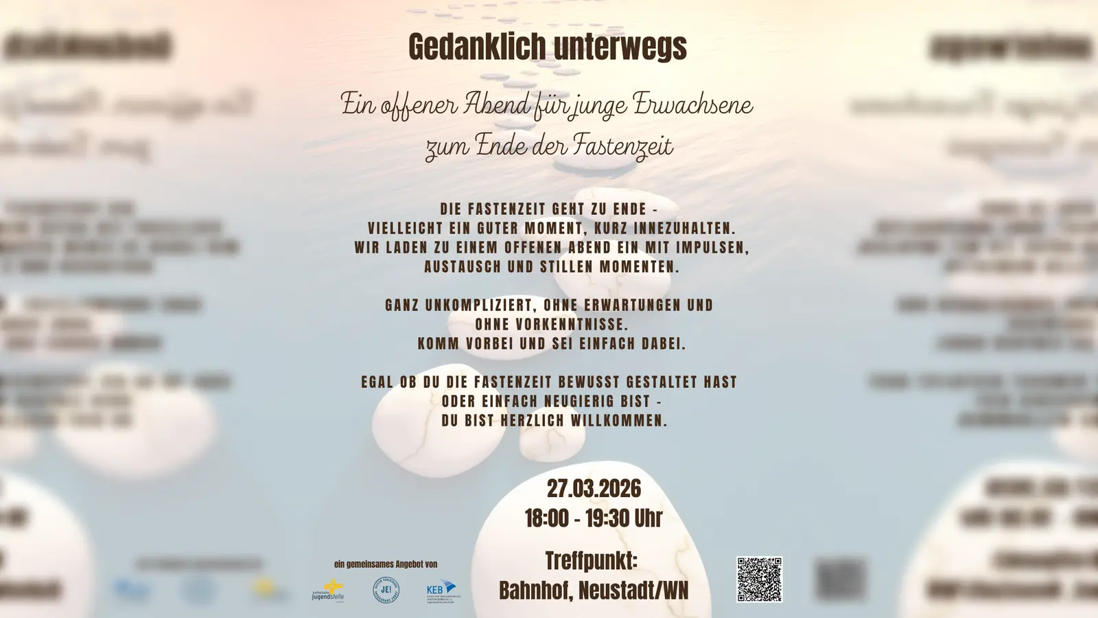 Plakat „gedanklich unterwegs”. (Bild: Cornelia Hoffmann)