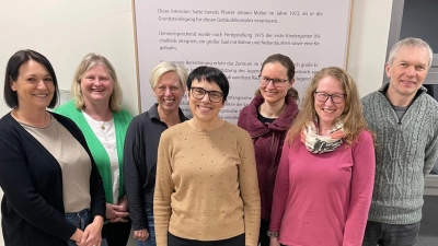 Die neue Vorstandschaft des Fördervereins (von links): Marianne Böhm, Sonja Müller, Sabine Hofmann, Vorsitzende Anita Kohl, Bianca Fuchs, Christine Sporrer und Josef Stiefler-Ebert.  (Bild: Joachim Kroher)