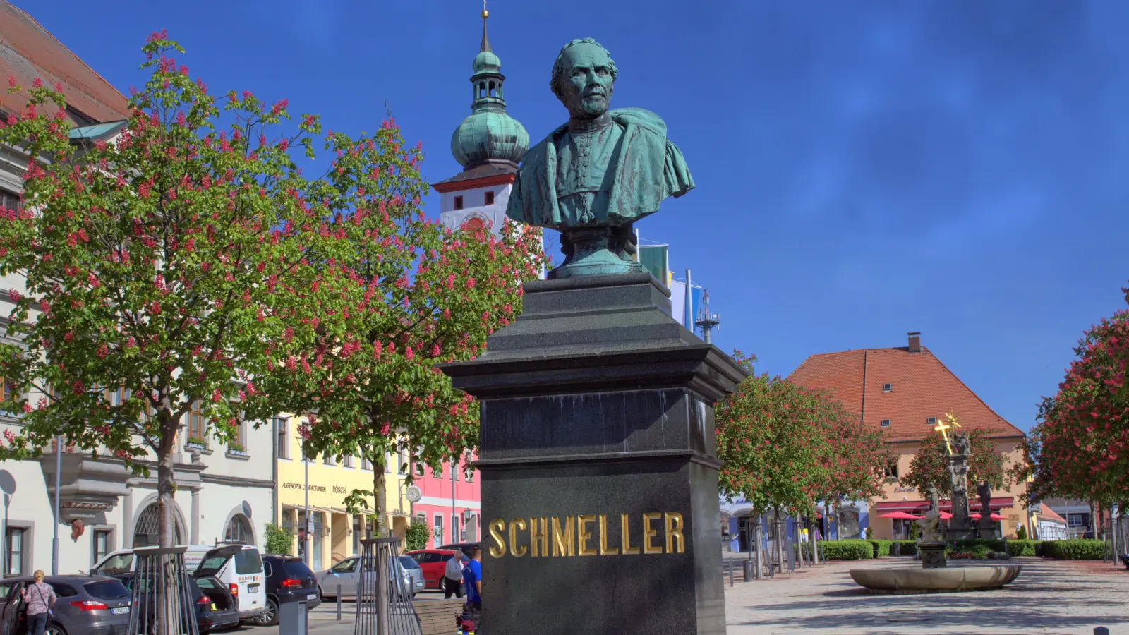 Schmeller-Denkmal in Tirschenreuth. (Bild: Thomas Sporrer)