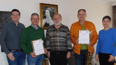 Von links: Julian Brandner, Uwe Rosner, P. Benedikt Leitmayr, Otto Hofmann, Christine Moser.  (Bild: Petra Günthner)