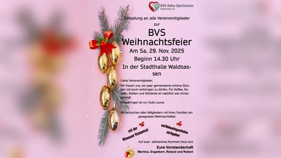 Einladung zur Weihnachtsfeier für Mitglieder am Samstag, den 29.11.2025 um 14:30 Uhr in der Stadthalle Waldsassen (Bild: Roland Heinrich)