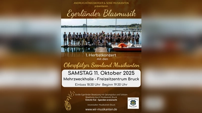 Egerländer Blasmusik vom Feinsten erwartet die Besucher des Egerländer Herbstkonzertes am 11. Oktober in der Freizeithalle Bruck (Bild: Andreas Königsberger)