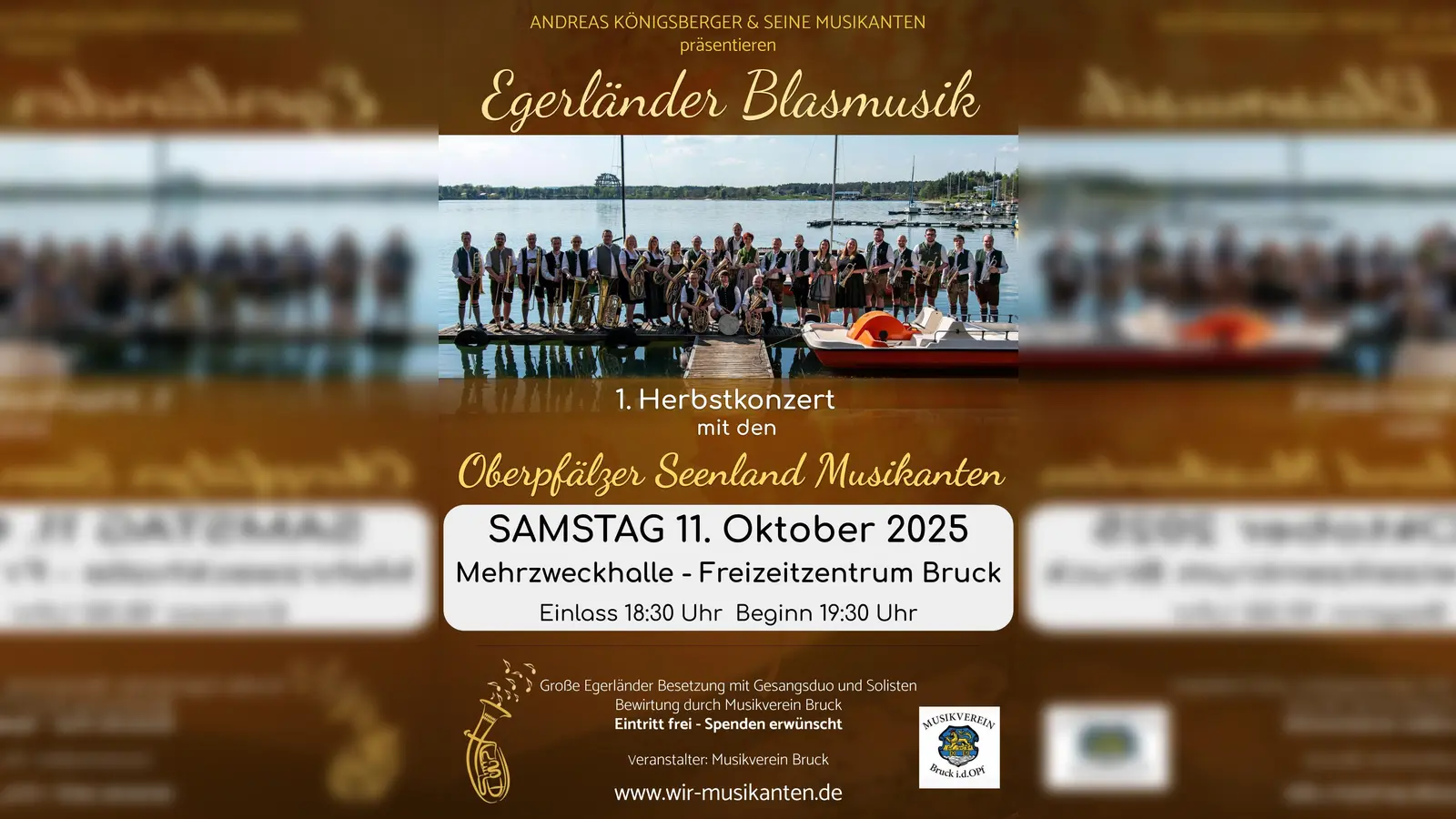 Egerländer Blasmusik vom Feinsten erwartet die Besucher des Egerländer Herbstkonzertes am 11. Oktober in der Freizeithalle Bruck (Bild: Andreas Königsberger)