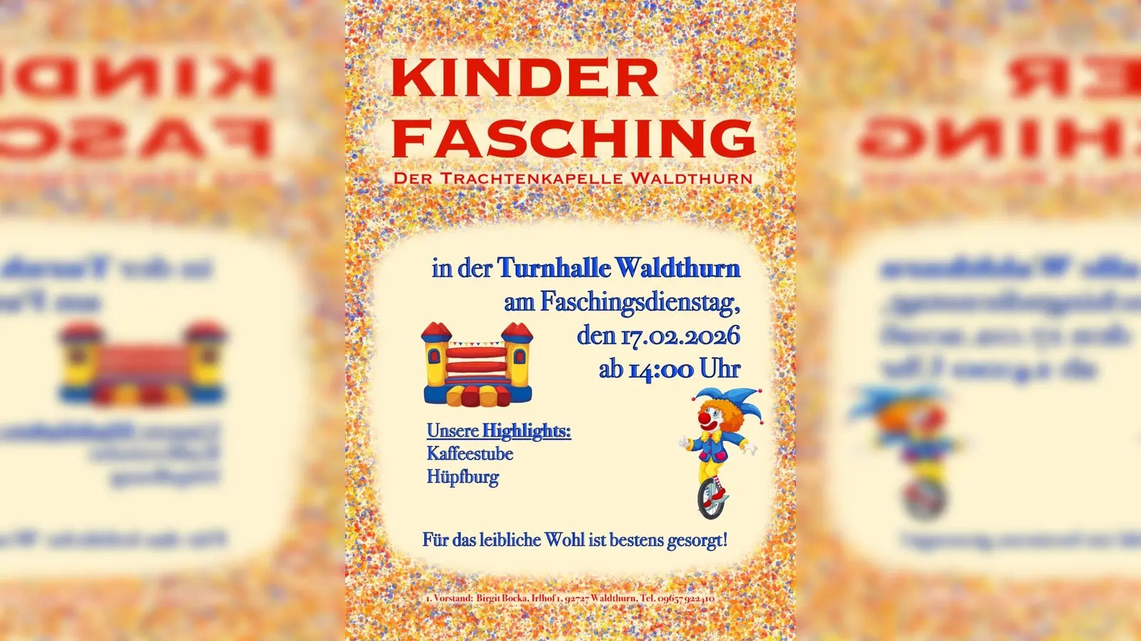 Flyer Kinderfasching Waldthurn (Bild: Julian Bauer)