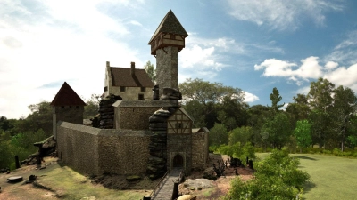 Das Bild zeigt die Burgruine Weißenstein, die beim virtuellen Rundgang in der Glasschleif in ihrer Gestalt des 15. Jahrhunderts zu sehen ist. (Bild: Franz Hoffmann)