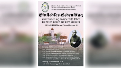 Übersichtsbild über die Veranstaltungsinhalte am Einsiedler-Gedenktag am Eixlberg (Bild: Thorwald Poschenrieder)