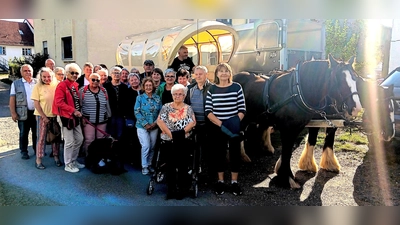Gemeinsam unterwegs: Die Mitglieder des AWO Ortsverein Störnstein genießen ihre Kutschfahrt. (Bild: Johann Völkl)