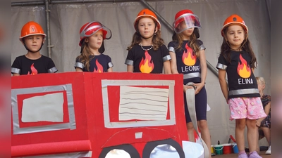 Feuerwehrleute im Einsatz. (Bild: Gabi Schönberger)
