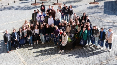 Schüler aus Frankreich und Vohenstrauß zu Besuch im Rathaus Vohenstrauß (Bild: Lisa Scheck)