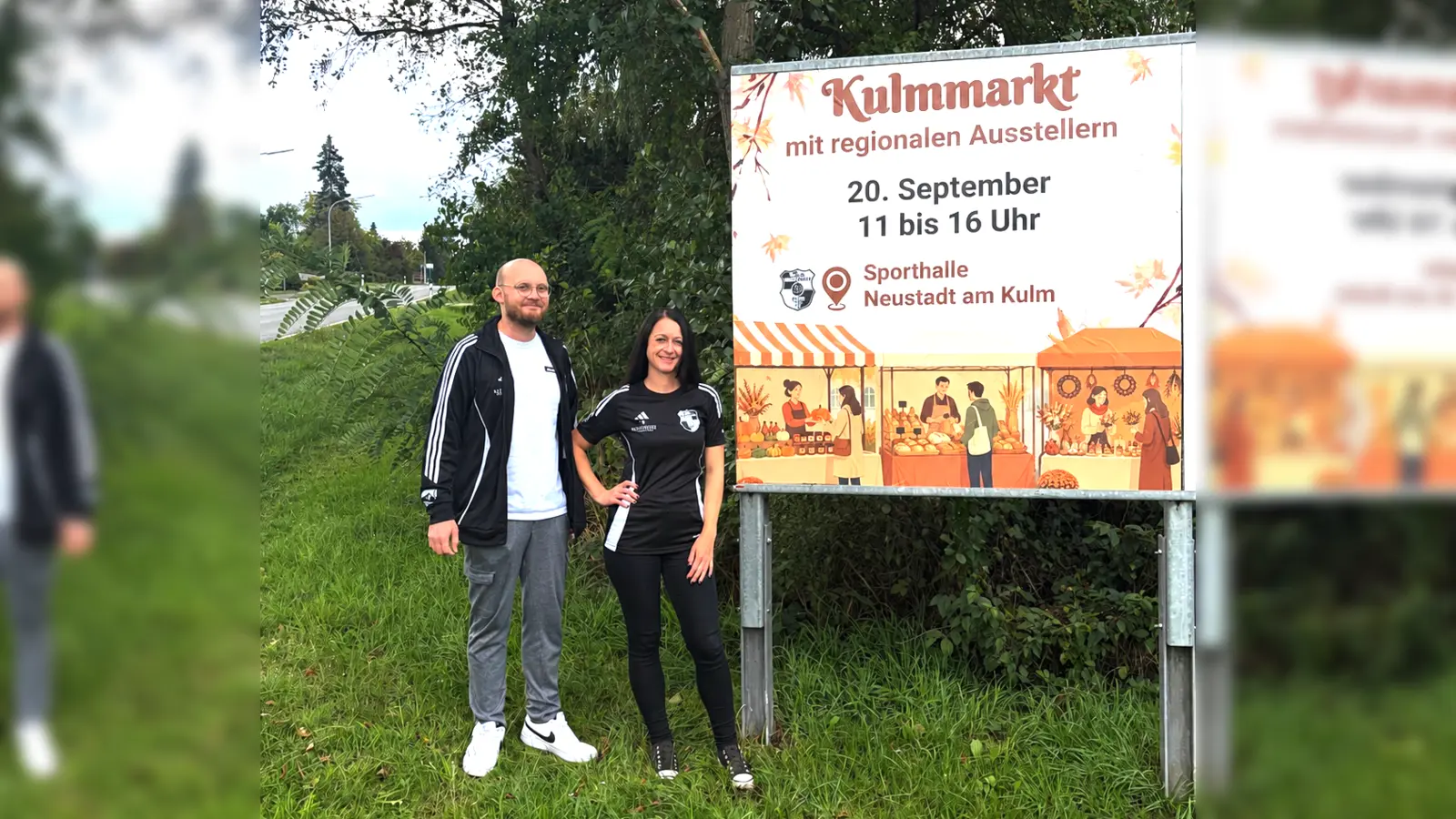 Die beiden Organisatoren des Kulmmarkts: Philipp Kassel und Jessica Polke (1. Vorsitzende) (Bild: Florian Dötsch)
