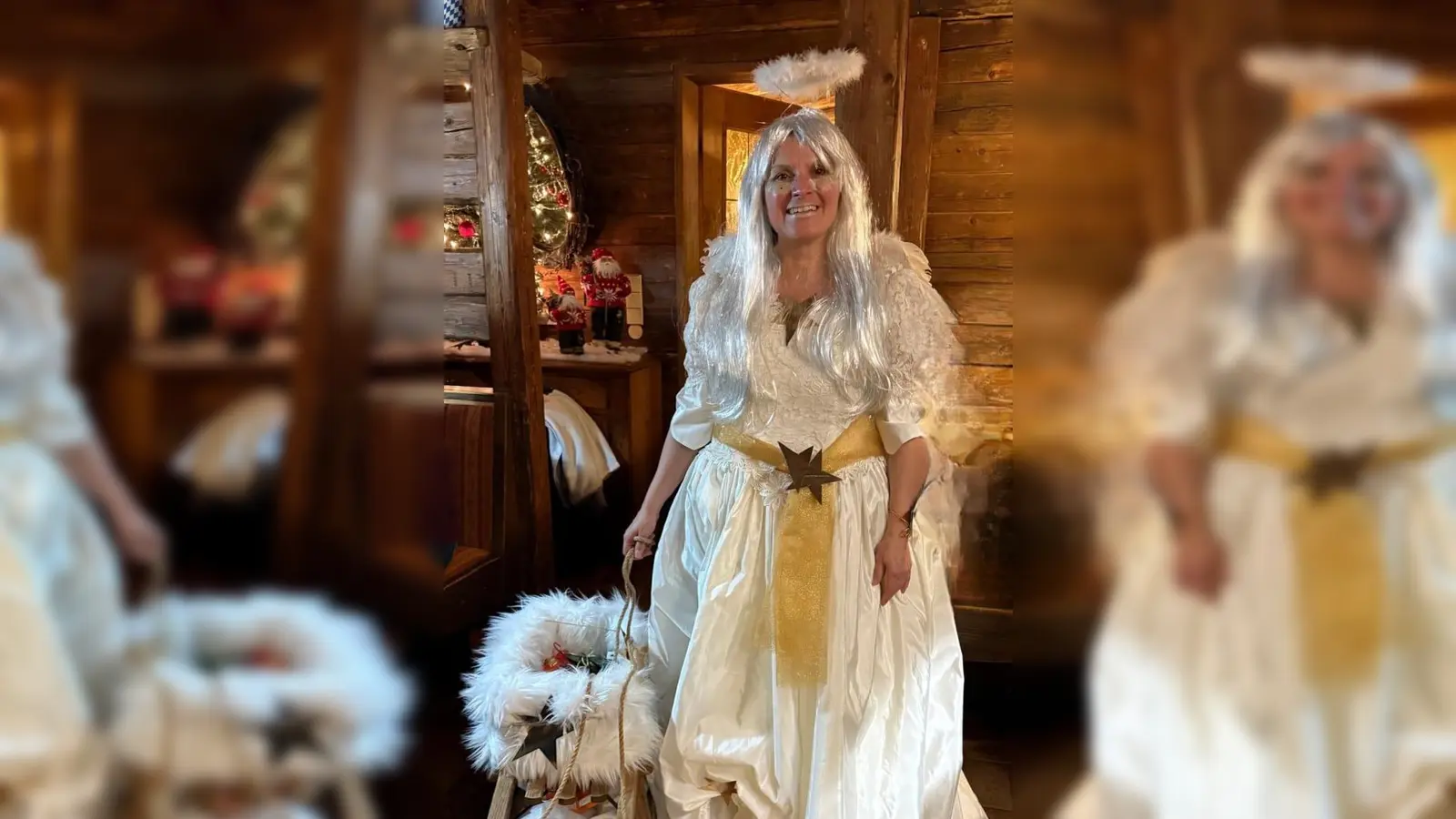 Vom Himmel hoch da komm ich her....Besuch des Christkinds bei der Siedlergemeinschaft. (Bild: Fritz Eckl)