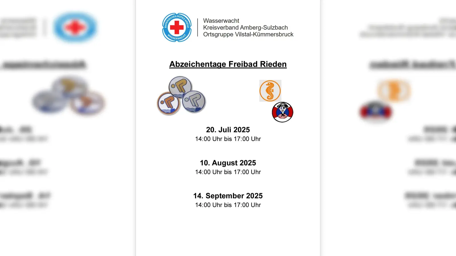 Abzeichentage im Freibad Rieden der Wasserwacht Vilstal-Kümmersbruck (Bild: Corinna Huber)