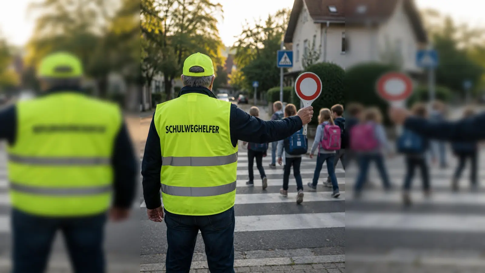 Schulweghelfer in Aktion. (Bild: Reinhold Ziermeier)