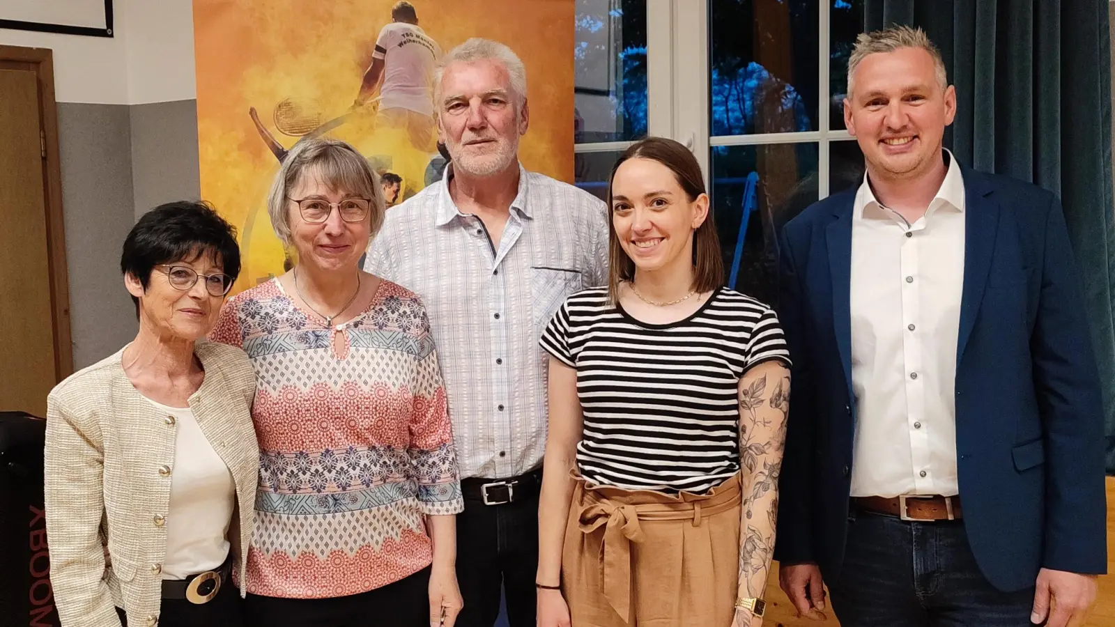 Die Vorstandschaft der TSG Mantel Weiherhammer v.l.n.r. Liane Adam, Elfriede Frischmann, Heinrich Hildebrand, Marina Bayerlein, Andreas Solter  (Bild: Göppl Andreas )