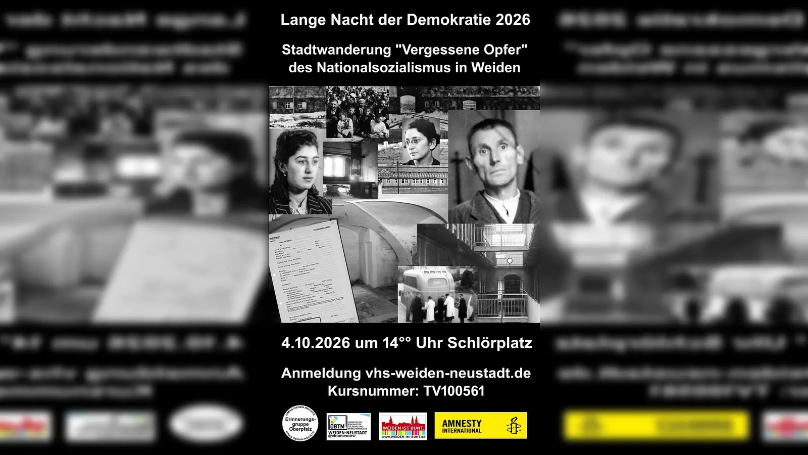 Sharepic zur Stadtwanderung „Vergessene Opfer des Nationalsozialismus“ in Weiden. (Bild: QUELLE UNBEKANNT!)
