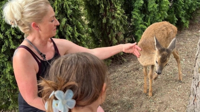 Diana Horn kümmert sich um die Rehkitze. (Bild: Susanne Kampe-Kern)