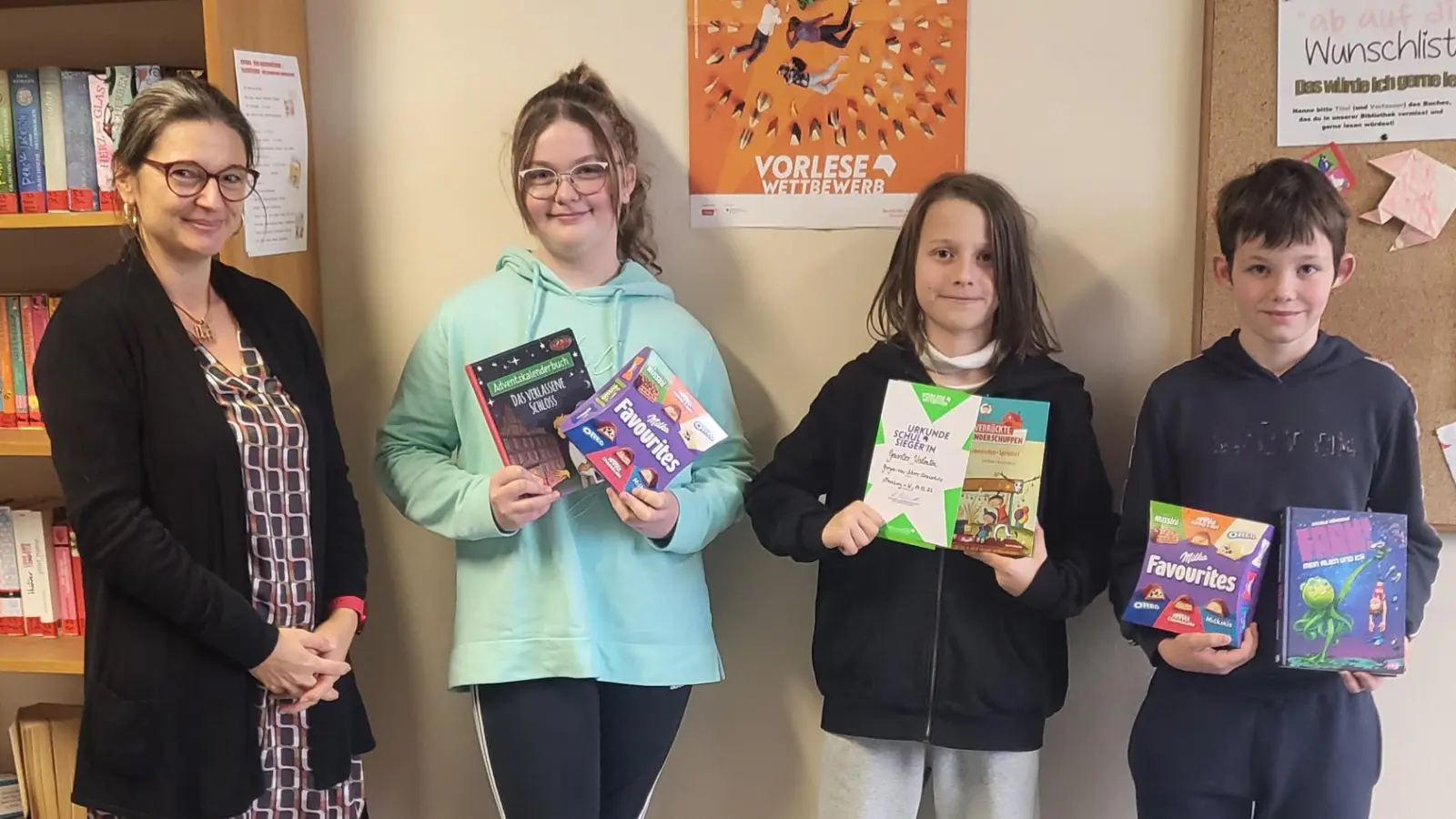 Die besten Leser aus jeder sechsten Klasse beteiligen sich am Vorlesewettbewerb an der Gregor-von-Scherr-Realschule. (Bild: Realschule Neunburg/exb)