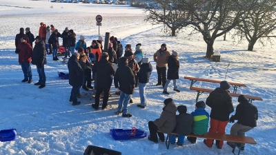 Musikanten im Schnee. (Bild: Markus Breitschaft)