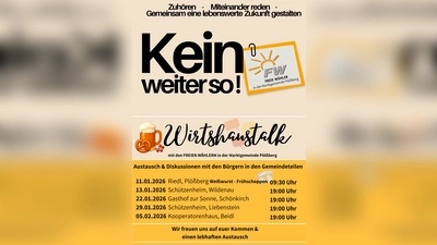 „Wirtshaustalk” der FREIEN WÄHLER in der Marktgemeinde Plößberg (Bild: Bettina Krapfl)
