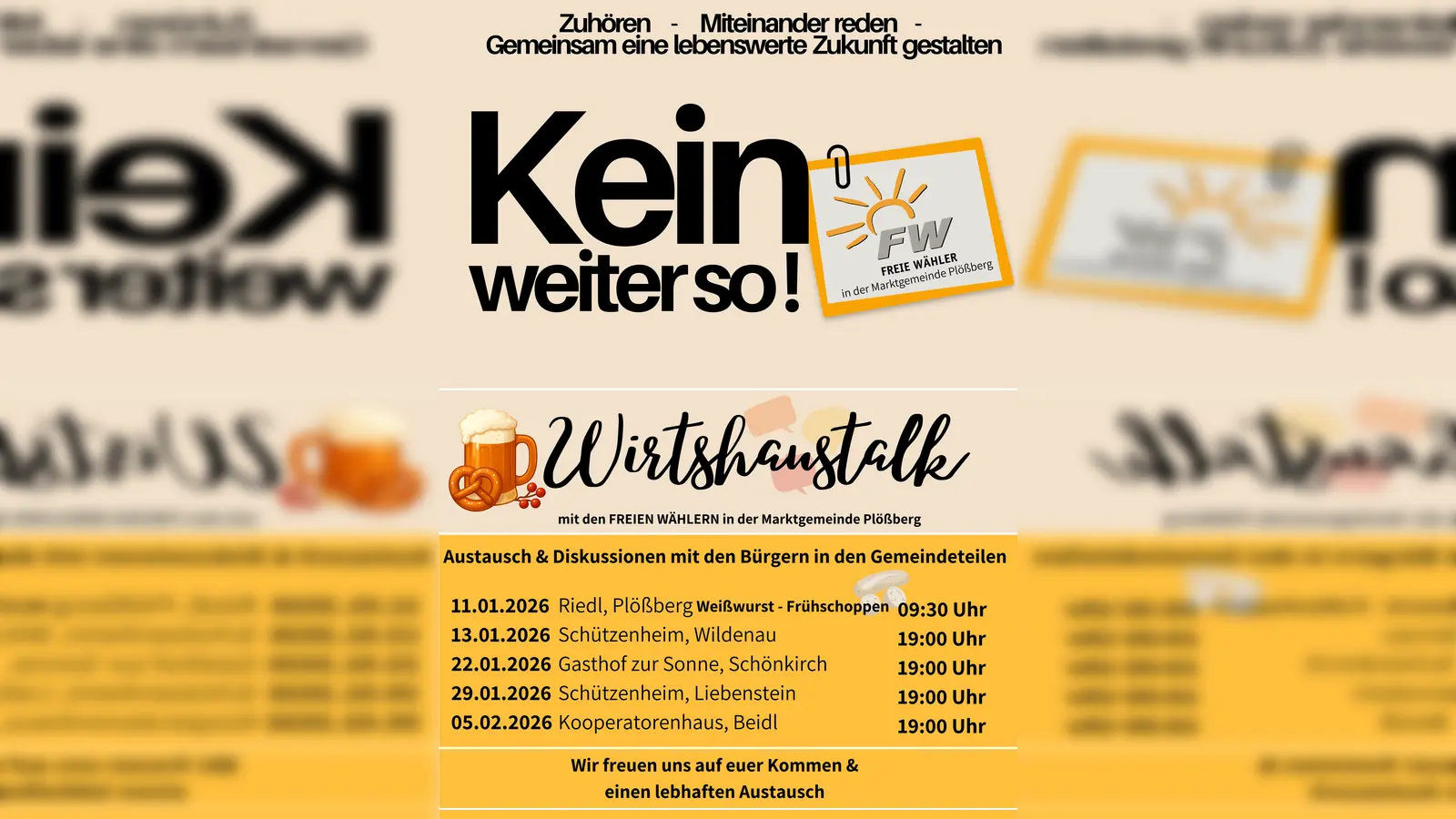 „Wirtshaustalk” der FREIEN WÄHLER in der Marktgemeinde Plößberg (Bild: Bettina Krapfl)