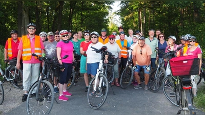 Die Teilnehmer der Radltour nach Freihung. Zufriedene Gesichter mit dem Wunsch einer Neuauflage. (Bild: Georg Seiser)