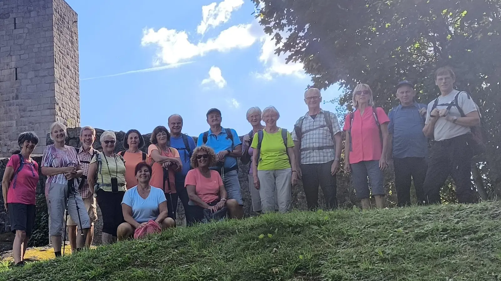 Die Wandergruppe vor der Ruine Schwarzenburg (Bild: Günter Reizammer)