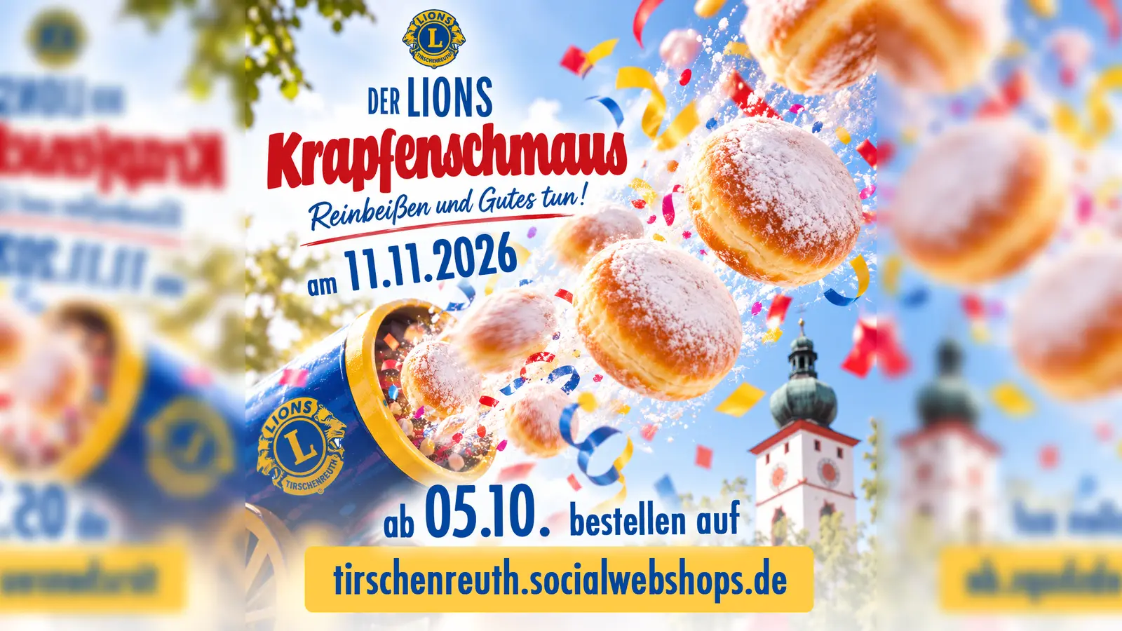 Motiv zum Krapfenschmaus 2026 des Lions Clubs Tirschenreuth. (Bild: Sebastian Jokiel)