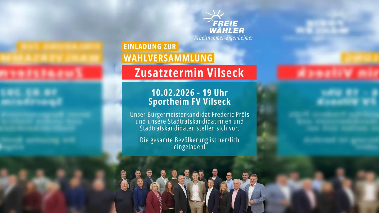 Bürgermeisterkandidat Frederic Pröls und sein Team stellen sich vor. (Bild: Tonia Pröld)