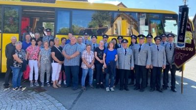 Die Wallfahrer der Soldaten- und Reservistenkameradschaft Rottendorf bei ihrer Ankunft in Ilsenbach.  (Bild: Birgit Altmann)