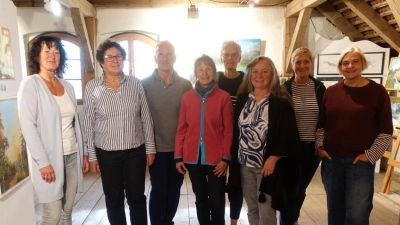 Gruppe Kunstraum: Sabine Ott, Waltraud Prasse, Konrad Pirner, Renate Bieler, Isabelle Prüfling, Sabine Rothfischer, Elke Faber, Sabine Weber. (Bild: Konrad Pirner )