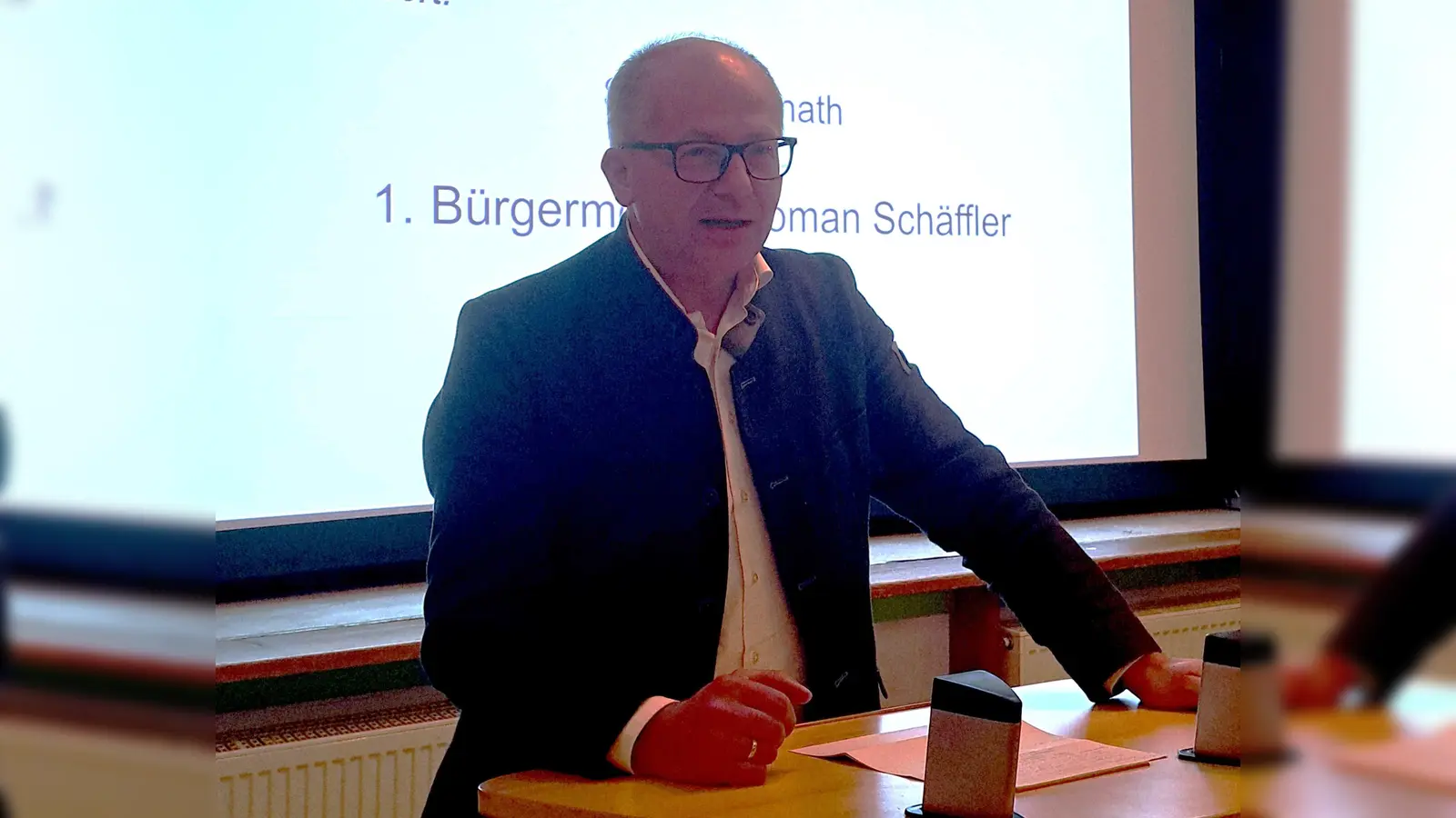 Bürgermeister Roman Schäfller bei der Jahreshauptversammlung des SVSW Kemnath (Bild: Wolfgang Weber)