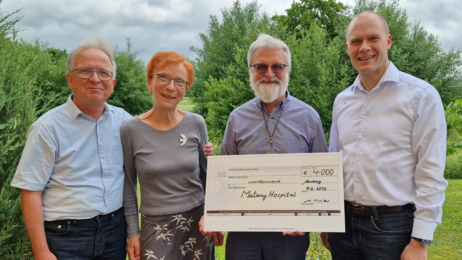 Von links: Dr. M. Köllinger, Frau M. Köllinger, Br. G. Nährich, T. Kinzler. (Bild: Erwin Voit)