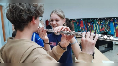 Ausprobieren ist explizit gewünscht beim Instrumentenkarussell des Musikverein Freudenberg. (Bild: Wolfgang Lehnert)