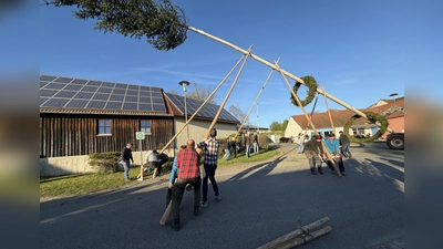Albersriether Maibaumaufsteller. (Bild: Franz Völkl)
