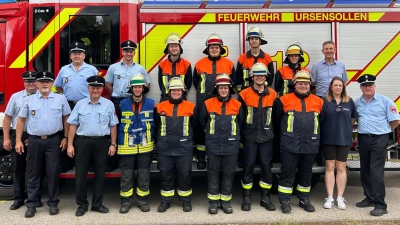 Die Gruppe der Feuerwehr Ursensollen nach dem erfolgreichen Leistungsabzeichen. (Bild: Theresa Gehr)