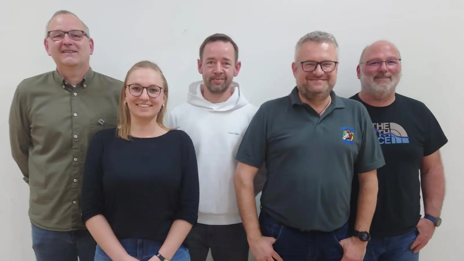 v.l.: Jürgen Zweck, Ramona Nübler, Markus Meier, Markus Jokiel, Wolfgang Franz. (Bild: Christina Püschl)