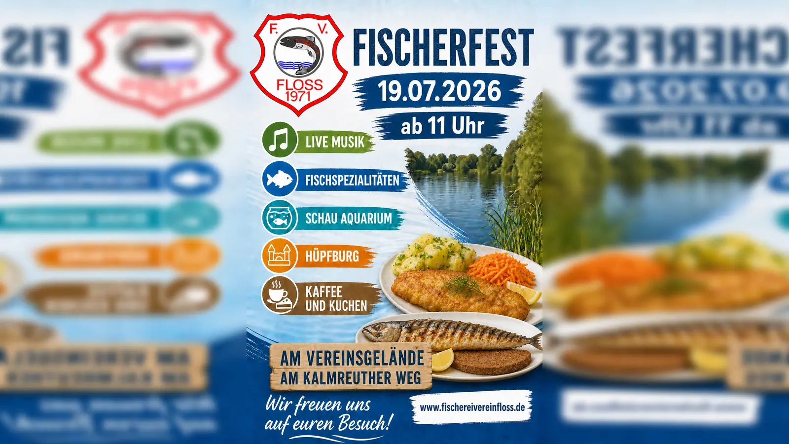 Flyer zum Fischerfest des Fischereivereins. (Bild: Daniel Görl)