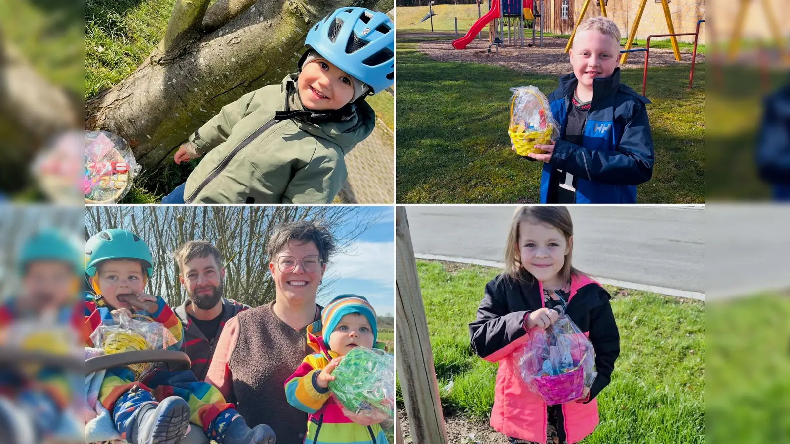 Erfolgreiche Osteraktion: Die glücklichen Finder strahlen um die Wette.  (Bild: Christina Liedl)