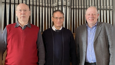 Der 3Xang des Sängerbundes Schwandorf. Gottfried Koller, Dr. Bertram Graf und Kirchenmusiker Michael Koch (von links).  (Bild: Sarah Koch)
