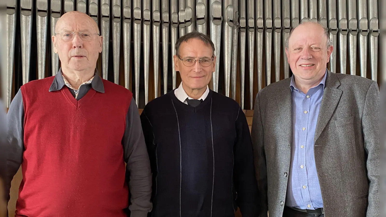 Der 3Xang des Sängerbundes Schwandorf. Gottfried Koller, Dr. Bertram Graf und Kirchenmusiker Michael Koch (von links).  (Bild: Sarah Koch)