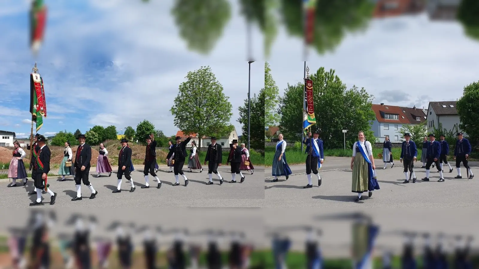 Festzugteilnehmer des Heimat- und Trachtenverein Stamm Sulzbach-Rosenberg und der Erz- und Eisenwalzerboum Sulzbach-Rosenberg (Bild: Wilhelm Ertel)