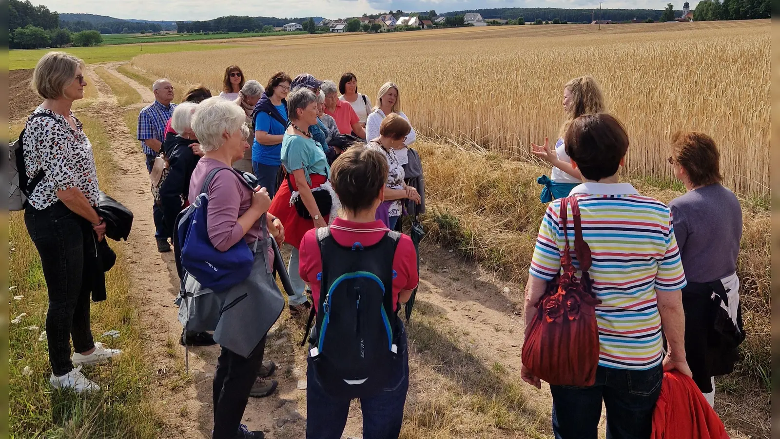 Hospiz- und Trauerbegleiter informierten sich über genießbare und gesunde Wildkräuter aus der Region. (Bild: Johann Schmalzl)