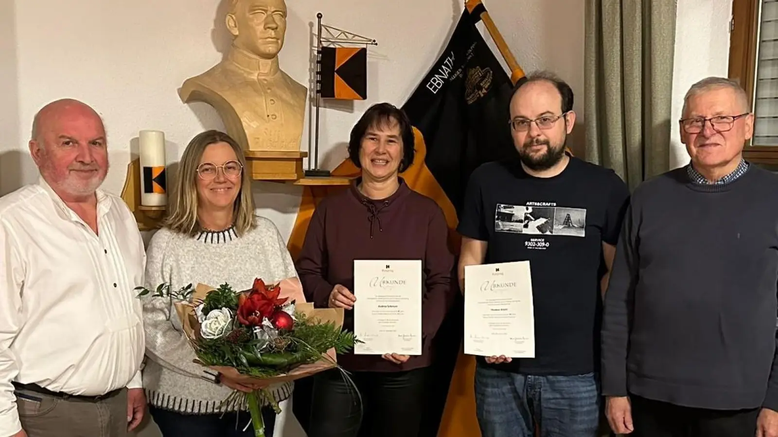 V.l. Hubert Knott, Sandra Schmelber, Andrea Schreyer, Thomas Knott, Hans Enders  (Bild: Hubert Knott)
