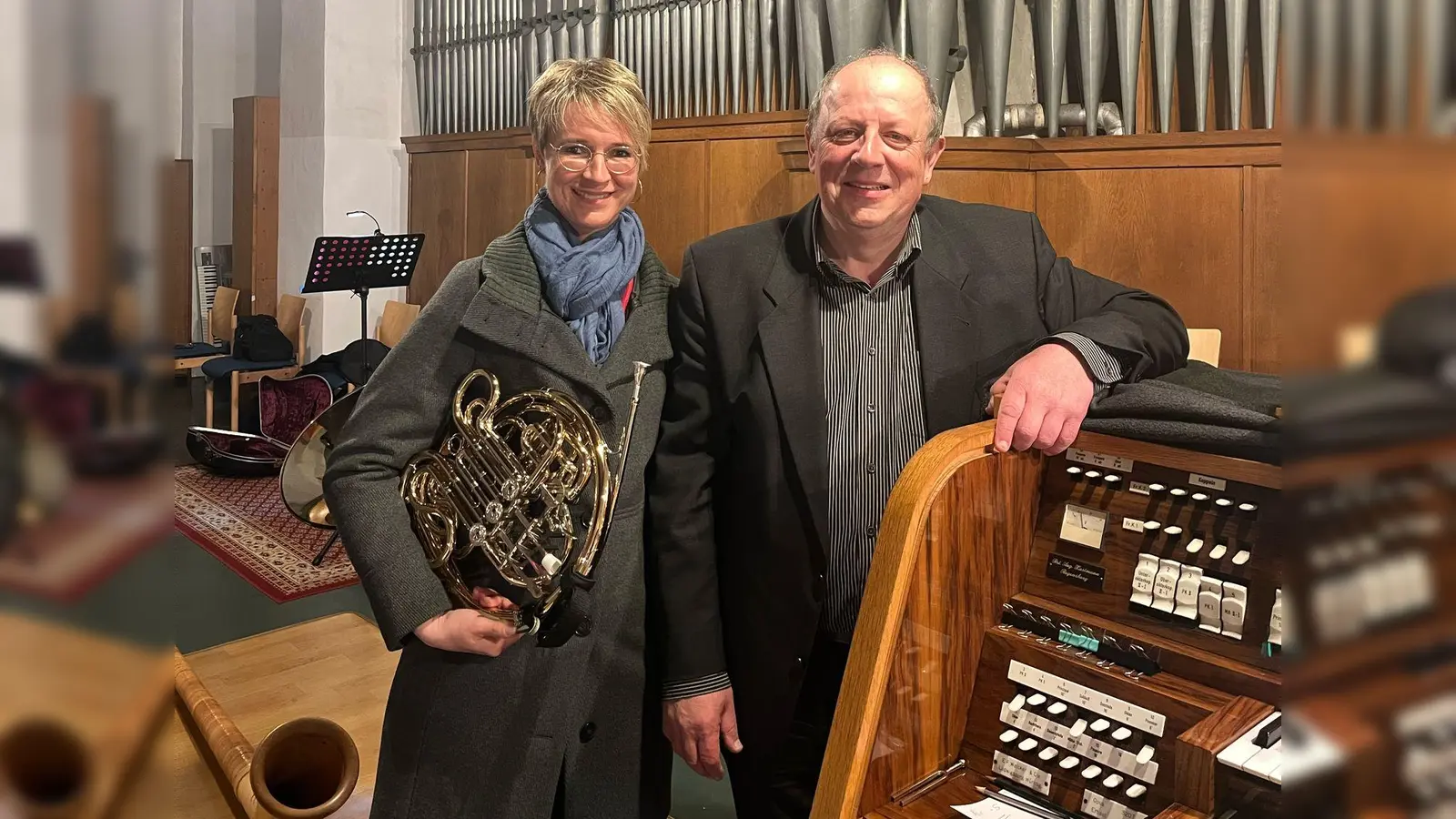 Die beiden Akteure der Abendmusik, Susanne Jankowiak und Michael Koch. (Bild: Sarah Koch)