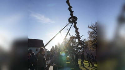 Maibaumaufstellen in Liebenstein. (Bild: Renate Bauer-Zölch)