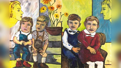 Einladungskarte zur Ausstellung „Ost-West-Dialog“ in Weiden. (Bild: Evi Steiner-Böhm & Roswitha Braun-Sauerstein)